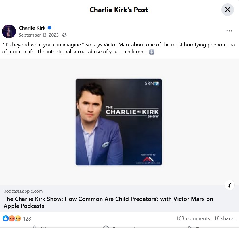 Charlie Kirk with guest spiritual mentor Victor Marx