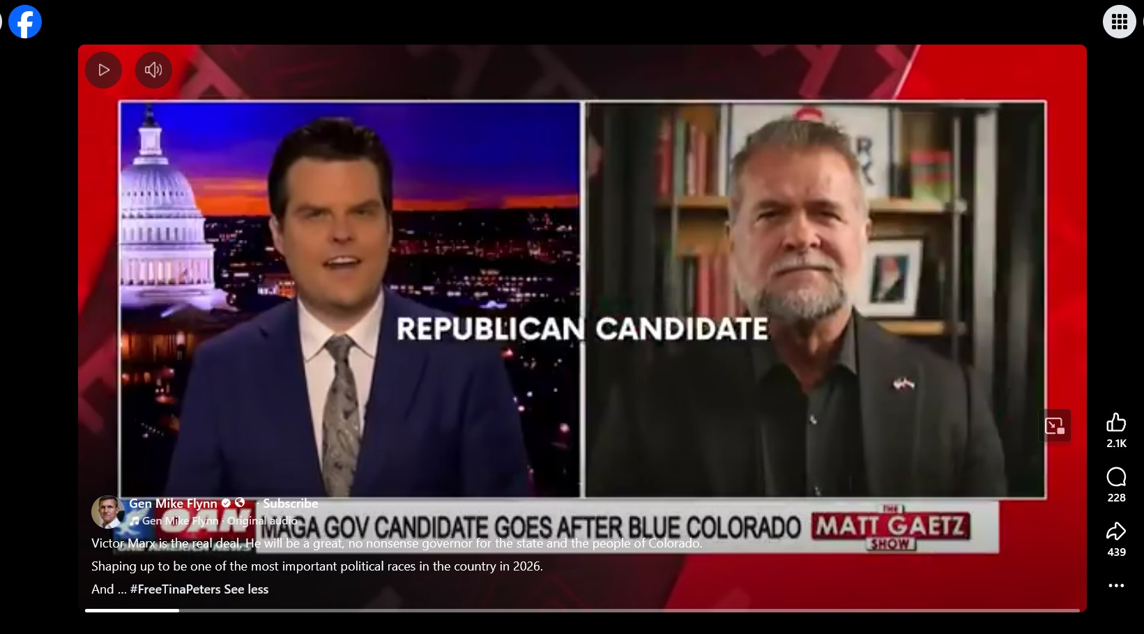 Victor Marx supported by Gen Mike Flynn (Facebook endorsement)